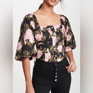 Wayf Women's Black and Pink Shirt Sz L